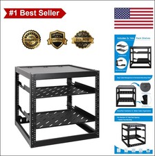 12U Open Frame Network Rack 19 Inch 150 lbs Capacity Wall Mount Floor Standing picture