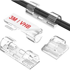 Adhesive Cable Clips Clear (40PCS, M), Indoor/Outdoor Cord Clips for Wires on picture