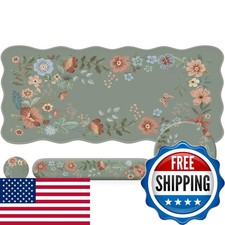 iLeadon Mouse Pad Set & Keyboard Wrist Rest, Floral Scalloped Desk Mat picture