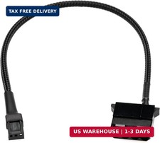 CRJ 3-Pin Fan Header to 12V 4-Pin Molex Power Adapter Cable - 12 inch (30cm), Bl picture
