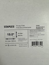 Staples 41939 Laptop 19.0W 19” Widescreen Privacy Screen Filter, Black, NEW picture