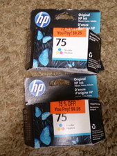 TWO HP 75 Original Tri-Color Ink Cartridge Genuine HP Exp Oct 2025 New picture