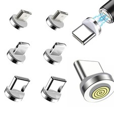 ThtRht 6 Pack Magnetic Charging Cable Tips Replacement Round Plug Adapter...  picture