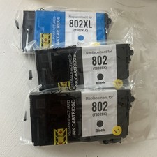 Replacement Ink 802XL Cyan, 802 Black Sealed See description picture