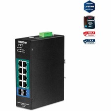TRENDnet 10-Port Industrial Gigabit L2 Managed PoE+ DIN-Rail Switch, 8 x Gigabit picture