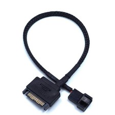 OPSFALCON 2 Pack SATA to 3 Pin / 4 Pin PMW 12V PC Case Fan Power Adapter Cable, picture