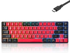 Wired Portable 60% Mechanical Feeling Gaming Keyboard,RGB LED Backlit Compact 68 picture