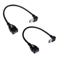UCEC USB 3.0 Extension Cable, Male to Female 90 Degree Black-Up & Down Angle picture