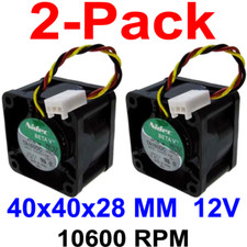 Nidec 12V 0.29A 40x40x28mm Case Fan 3PIN Speed Sensor (2-Pack) picture