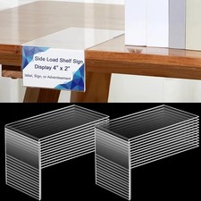 Feifeiya 24 Pcs Acrylic Library Moveable Shelf Label Holders Bulk Talker 4