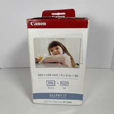 Canon Selphy CP 4x6 Color Ink Paper Set KP-108IN 108 Sheets 3 Ink Cart Sealed picture