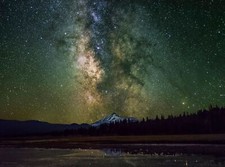 Landscape space universe stars sky looking up mountains Custom Gaming Mat Desk picture