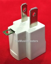 Wall Plug Electrical Power GROUNDING ADAPTER 3 Prong Socket to 2 Prong Plug Gray picture