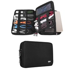 BUBM Double Layer Electronic Accessories Organizer, Medium,2-layer, Black picture