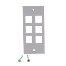 Hubbell Gray AMP 6-Port Faceplate For Floor/Wall Boxes Screw-Mount HBLAMP313SGY picture