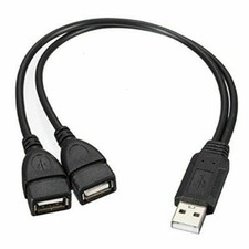 USB 2.0 A Male To 2 Dual USB Female Jack Y Splitter Hub Power Cord Adapter Cable picture