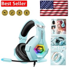 RGB Lighting Gaming Headset with 50mm Drivers & Noise Reduction Mic - Light Blue picture