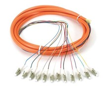 12 Strand OM1 62.5/125 Multimode LC UPC Fiber Pigtail 1M 1 Pack for Splice picture