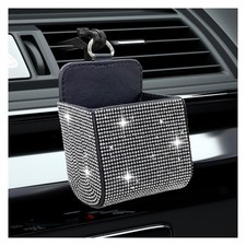Bling Car Vent Storage Organizer, Car Vent Storage Pouch Leather Pocket with ... picture
