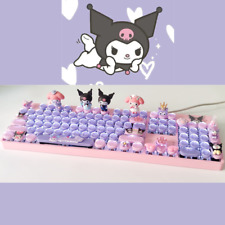 Kuromi Melody Cute Mechanical Keyboard Hot-Swappable Shaft PBT 83/104 Key Gift picture