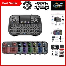Mini Wireless Keyboard with Touchpad Mouse Combo, 7 Colors RGB Backlit, Porta... picture