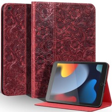 Gexmil Leather Case for iPad 10.2 Inch,9th/8th/7th Gen,Red Floral | Genuine L... picture
