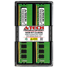 A-Tech 16GB 2x 8GB 2Rx8 PC4-17000 DDR4 2133 MHz ECC UNB UDIMM Server Memory RAM picture