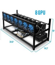 Kingwin KC-8GPU Open Air Case Stackable Black Aluminum Mining RIG- Bitcoin picture