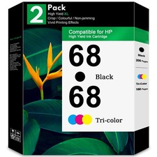 68 2-Pack Black/Tri-color Original Ink Cartridge Combo picture