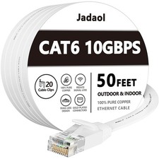 Jadaol Cat 6 Ethernet Cable 50 ft, 10Gbps Support Cat8 Cat7 Network, 3x 50 ft. picture