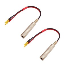 Sam&Johnny 1/4 Inch TS Female to Banana Plug, 6.35mm Jack Mono 8 Inch, Gold picture