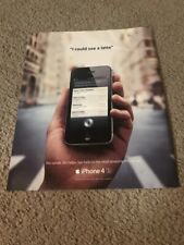 Vintage 2011 APPLE iPHONE 4S POSTER PRINT AD *1st W/ SIRI* 