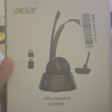 Acer OHR690 Wireless Bluetooth USB-C Single-Ear Headset w/ Boom Mic, Black picture