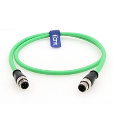 M12 D Code 4 Pin to 4 Pin Male Cat5e Shielded High Flexible Ethernet Cable Ne... picture