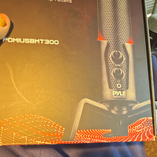 Pyle PDMIUSBMT300 USB Desktop Microphone LED Effects Gain Headphone Jack Black picture