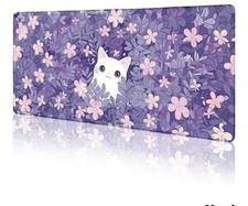 Cat  flower Mouse Pad Large Desk Mat, purple Computer Mousepad  picture