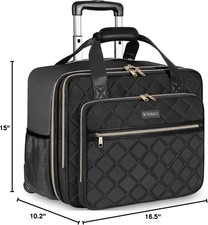 Rolling Briefcase for Women, 17.3 Inch Large Laptop Bag with... picture