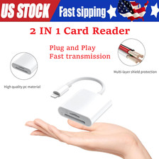 2in1 Micro SD/TF Dual Slot Memory Card Reader for iPhone iPad Camera Adapter Lot picture