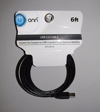 ONN USB 2.0 Cable (6 Ft Length) BRAND NEW UNOPENED picture