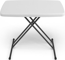 Folding Table 30 Inch - Small Desk Adjustable Height TV Tray for Laptop, Couch picture