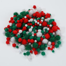 Glitter Christmas Pom Poms Assorted Colors Assorted Sizes Sparkle Pom Poms Balls picture