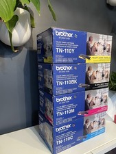 Brother TN-110 Toner Set BK C M Y Genuine OEM 4-Pack HL-4040CN 4070CDW picture