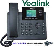 Yealink SIP-T34W-PWR Entry Level IP Phone w/ Power Supply SIP-T34W 4 VoIP Color picture