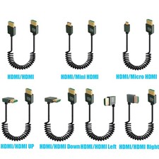 8K 2.1 High Speed 90°Angled MINI Micro HDMI Coiled Cable for Camera PC HDTV picture