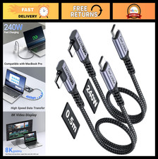 Short USB 4 Cable Right Angle 1.5FT 2-Pack, 240W Fast Charging, 40Gbps Data, 8K picture