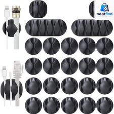 24PCS Black Cable Clips, Self Adhesive Cord Holder Cord Organizer picture