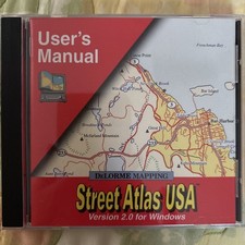 ☀️1993 Street Atlas USA Version 2.0 Delorme PC CD-Rom Windows 3.1 Jewel Case picture