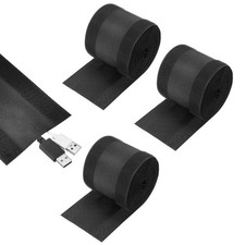 MECCANIXITY 4Pcs Carpet Cord Cover 10ft Floor Cover Cord Strip Black/Yellow |... picture