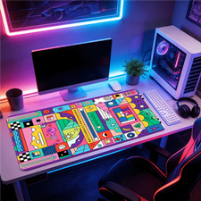 1pc Colorful Geometric Pattern Abstract Art Visual Feast Non-Woven Keyboard Mo picture