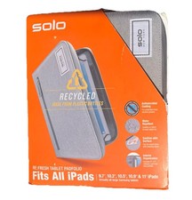 Solo Wave Tablet Padfolio - For Tablets iPad Any Size - Grey Gray - UBN173-5 picture